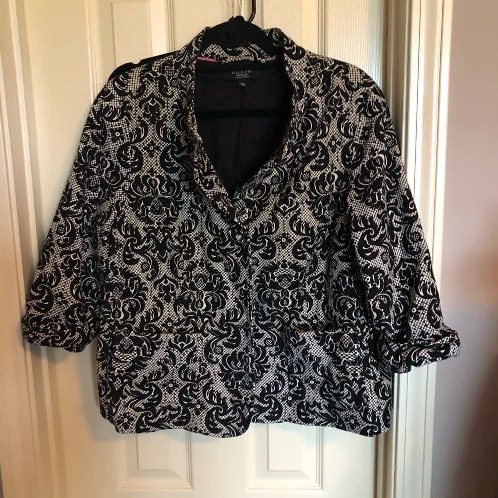 Talbots Black & White Patterned Women's Jacket